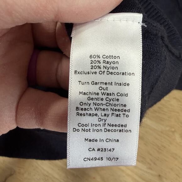 Talbots SEASHORE EMBROIDERED CREWNECK SWEATER Blue M Women's Fishingcore Preppy - Picture 10 of 10